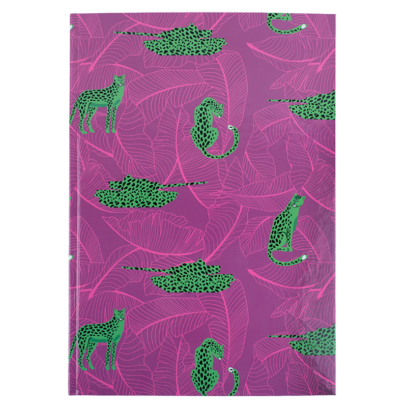 Книга записна Axent Leopard 8422-555-A, A4, 210x295 мм, 96 аркушів, клітинка, тверда обкладинка, рожева